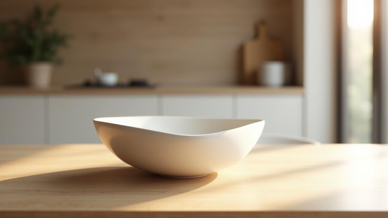 A bespoke hand-marbled ceramic bowl set against a modern London loft interior