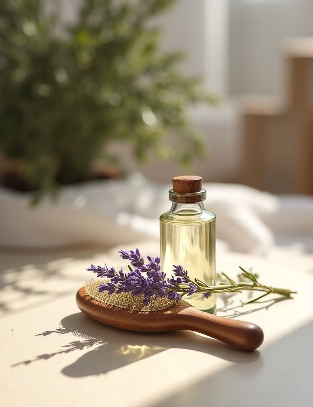 Artisan grooming tools with lavender sprig