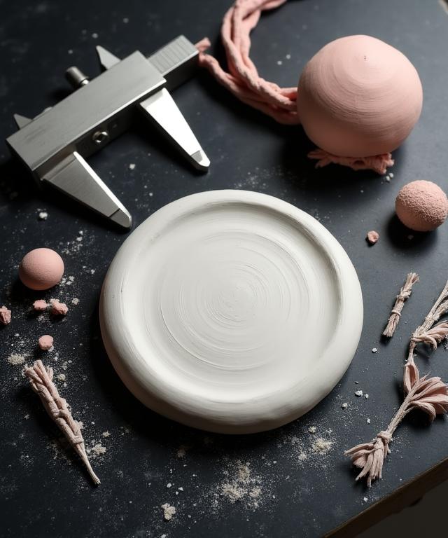 Artisan pottery tools on a clean tech-inspired workbench