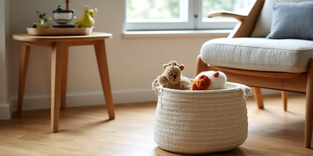 Stylish pet toy storage basket